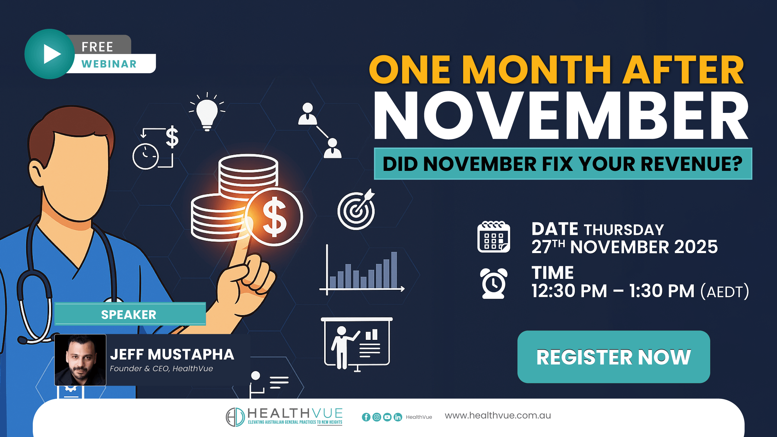 Post-November Practice revenue review - HealthVue webinar examining real data from Australian medical Practices